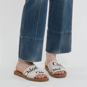 Chloe Tan and Cream Sandals
